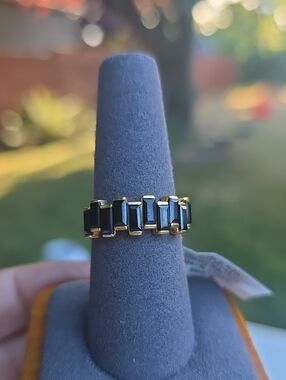 Black Onyx 14k Gold Plated Over 925 SS